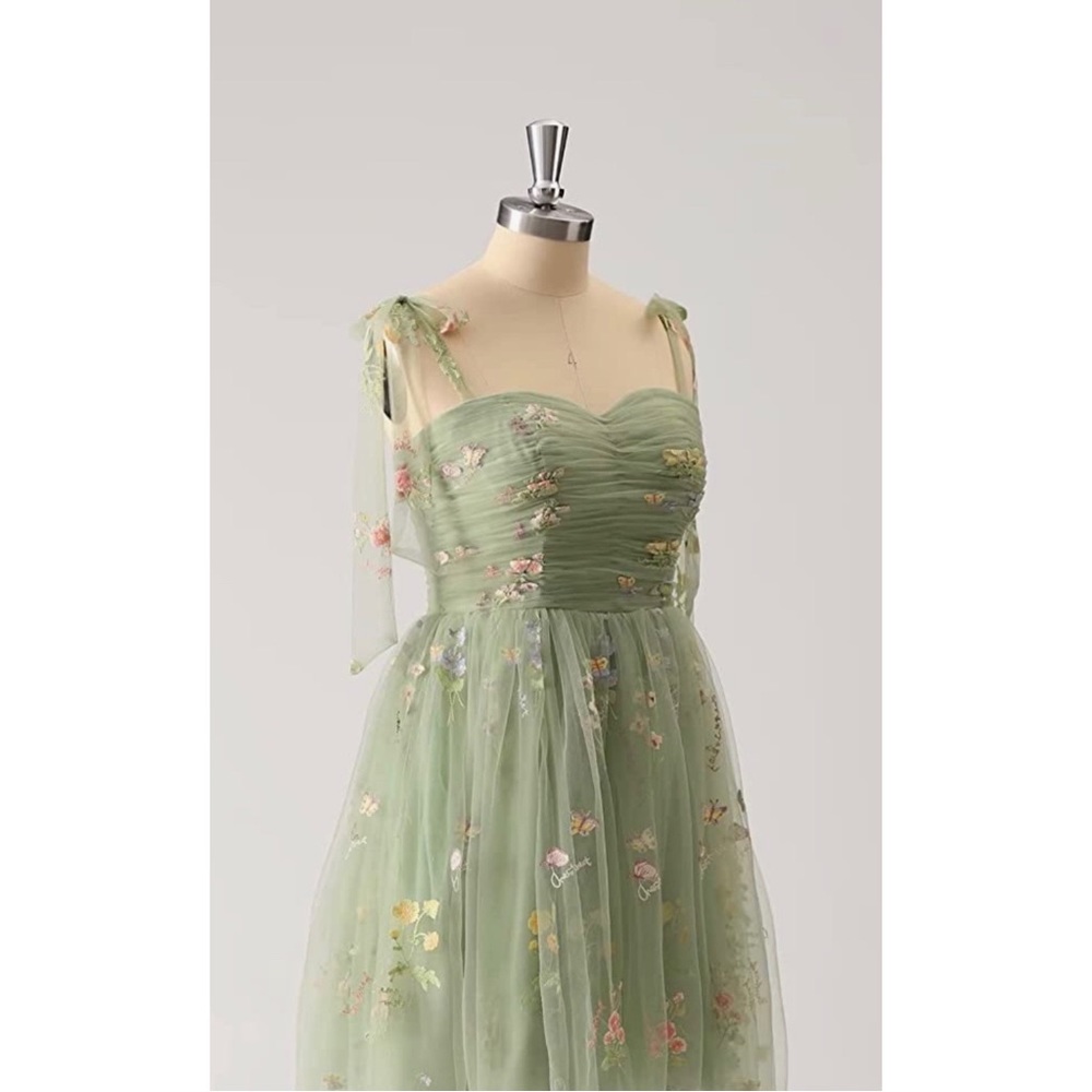 Sage Floral Tulle Dress (XL)